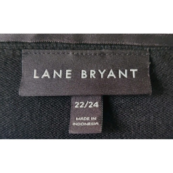 Lane Bryant Women's Button Up Cardigan Black Round Neck Long Sleeve Size 22/24 - Picture 3 of 5